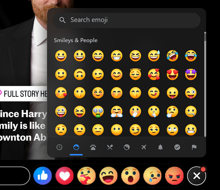 AllReacts for Facebook Stories Extension Screenshot - by Duck CIT